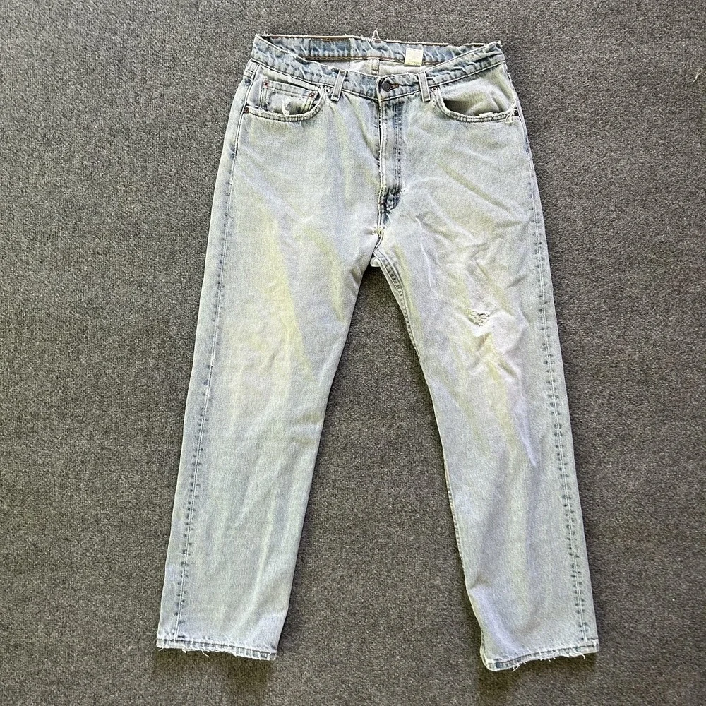 Vintage Levis 505 Jeans Men 36x30 Straight Leg Distressed‎ Denim Made USA 90s P5
